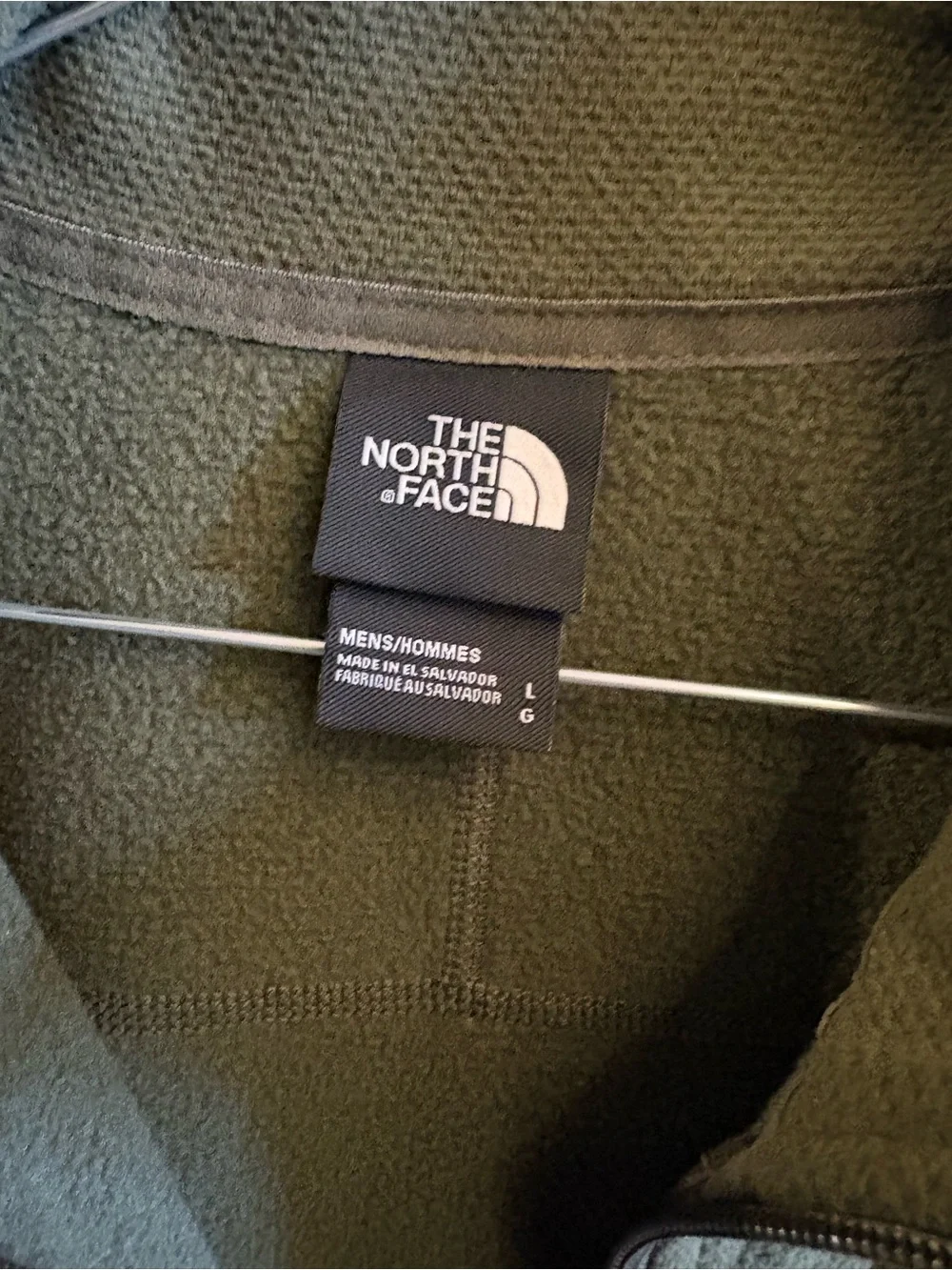 The North Face Men's Olive Green Zip-Up Fleece Pullover